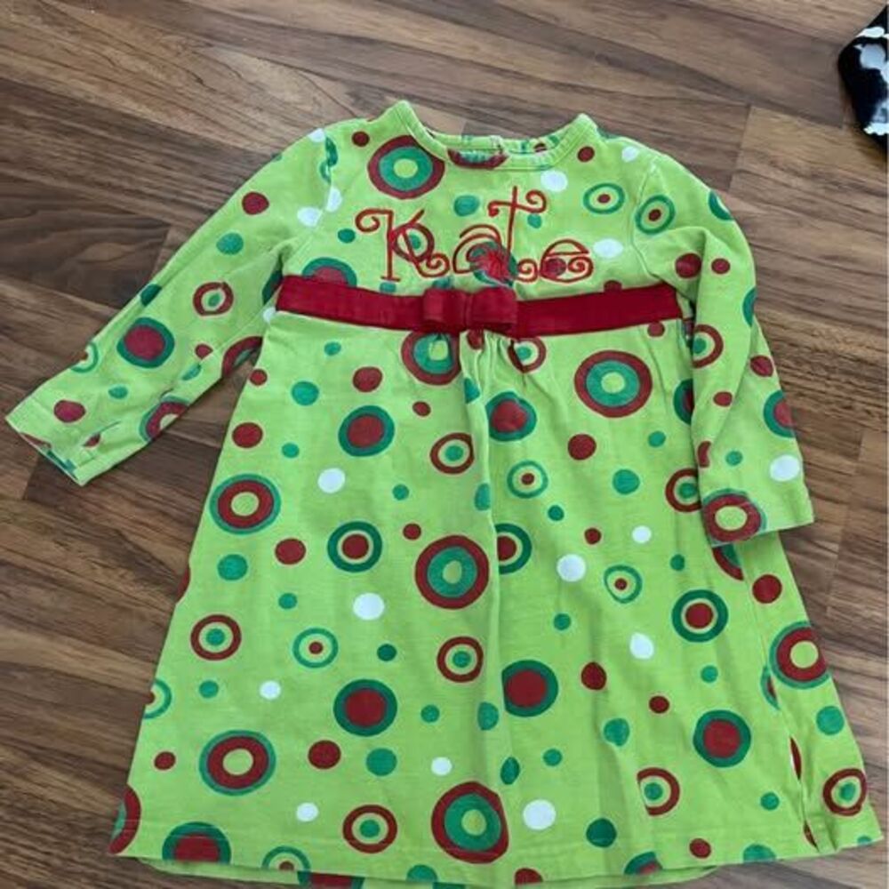 J. Khaki Kids Christmas Dress Size 2T Monogram Kate Kathleen
